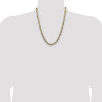 14K Yellow Gold 22" Lightweight Pavé Flat Cuban Chain - 7.2mm by Oro Pregiato