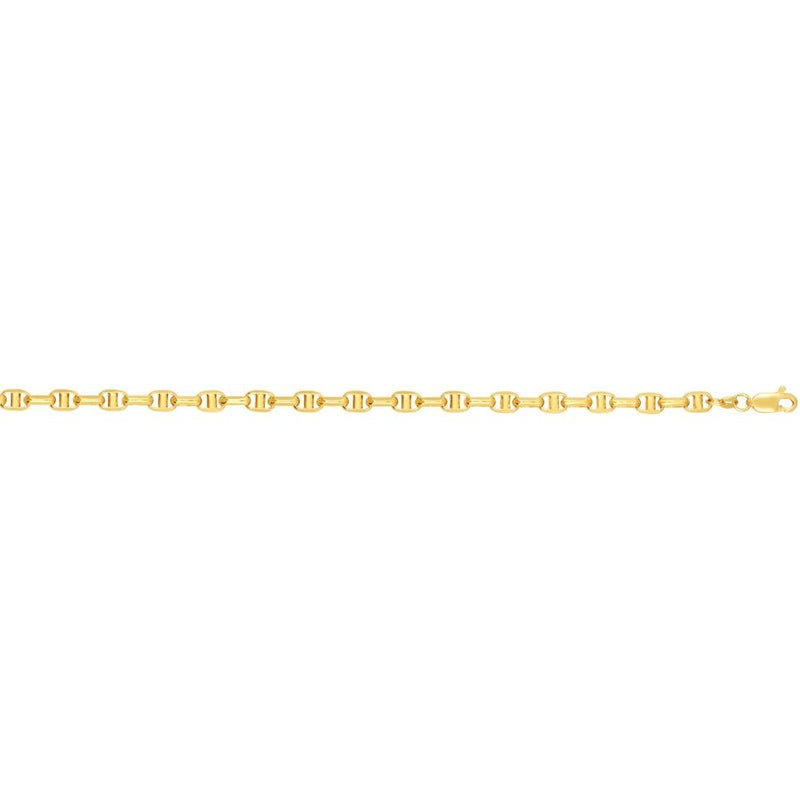 14K Yellow Gold 22" Lite Anchor Chain - 5.2mm Width Polished Links by Orozza Fine Jewelry