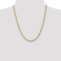 14K Yellow Gold 22" Open Concave Curb Chain - 4.5mm Width by Oro Pregiato