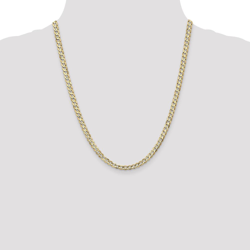 14K Yellow Gold 22" Open Concave Curb Chain - 4.5mm Width by Oro Pregiato