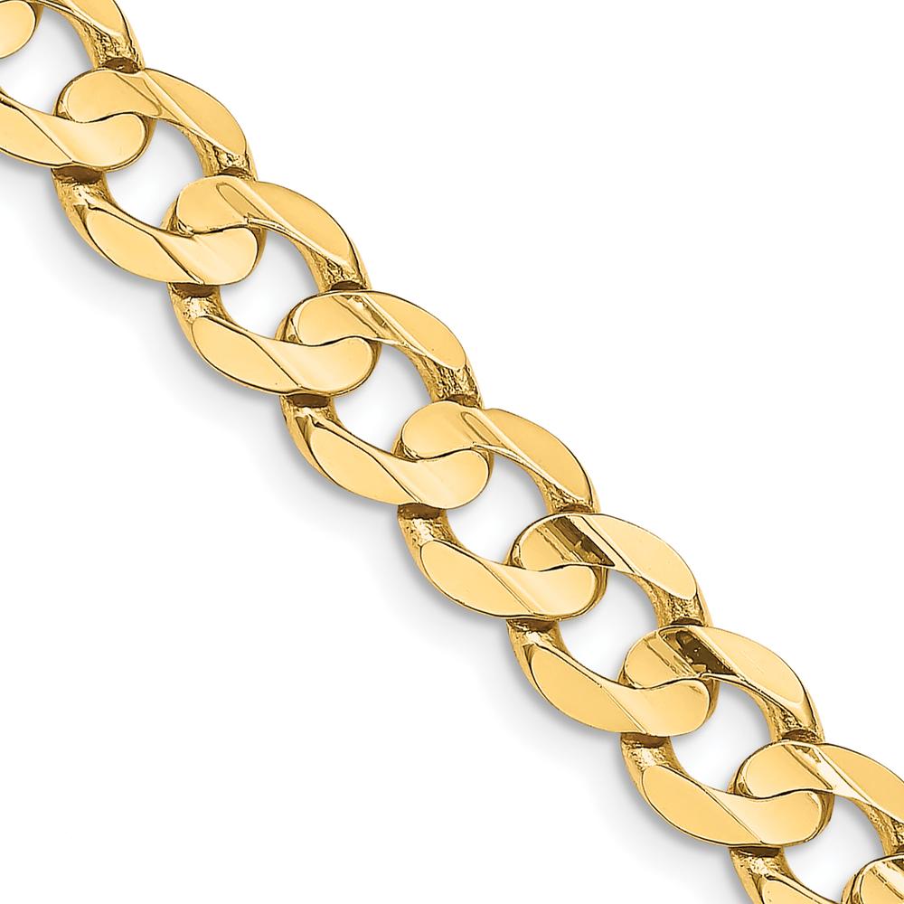 14K Yellow Gold 22" Open Concave Curb Chain Necklace - 8.5mm Width by Oro Pregiato