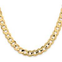 14K Yellow Gold 22" Open Concave Curb Chain Necklace - 8.5mm Width by Oro Pregiato