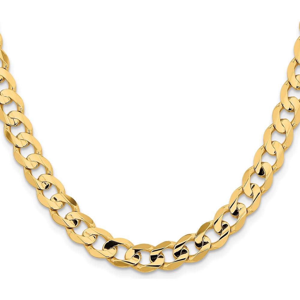 14K Yellow Gold 22" Open Concave Curb Chain Necklace - 8.5mm Width by Oro Pregiato