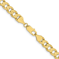 14K Yellow Gold 22" Open Concave Curb Chain Necklace - 8.5mm Width by Oro Pregiato
