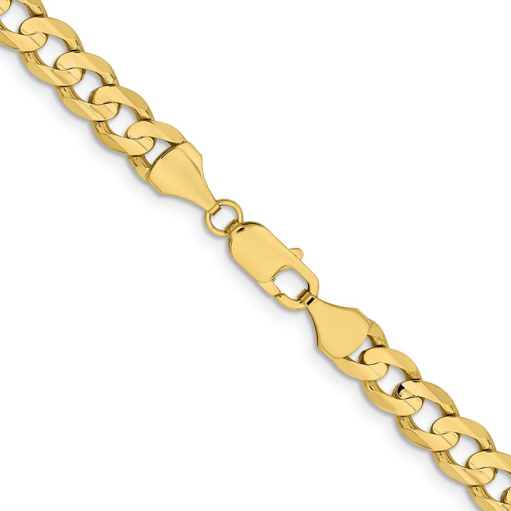 14K Yellow Gold 22" Open Concave Curb Chain Necklace - 8.5mm Width by Oro Pregiato