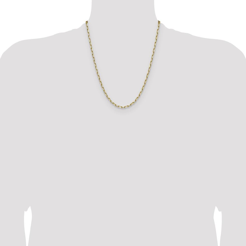 14K Yellow Gold 22" Paperclip Chain Necklace with Beveled Links by Oro Pregiato