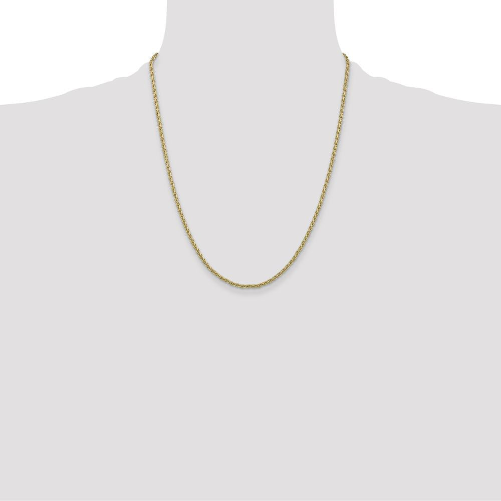 14K Yellow Gold 22" Parisian Wheat Chain Necklace - 2.25mm Width by Oro Pregiato