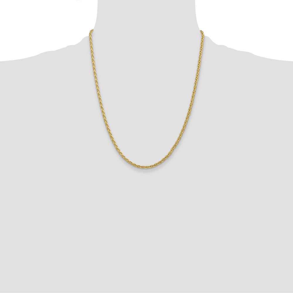 14K Yellow Gold 22" Parisian Wheat Chain Necklace - 3mm Width by Oro Pregiato