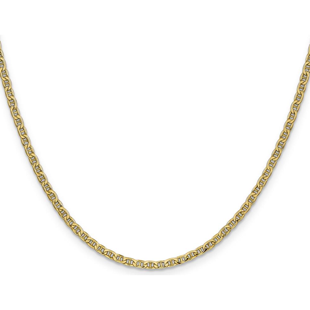 14K Yellow Gold 22" Polished Anchor Chain Necklace - 2.4mm Width by Oro Pregiato