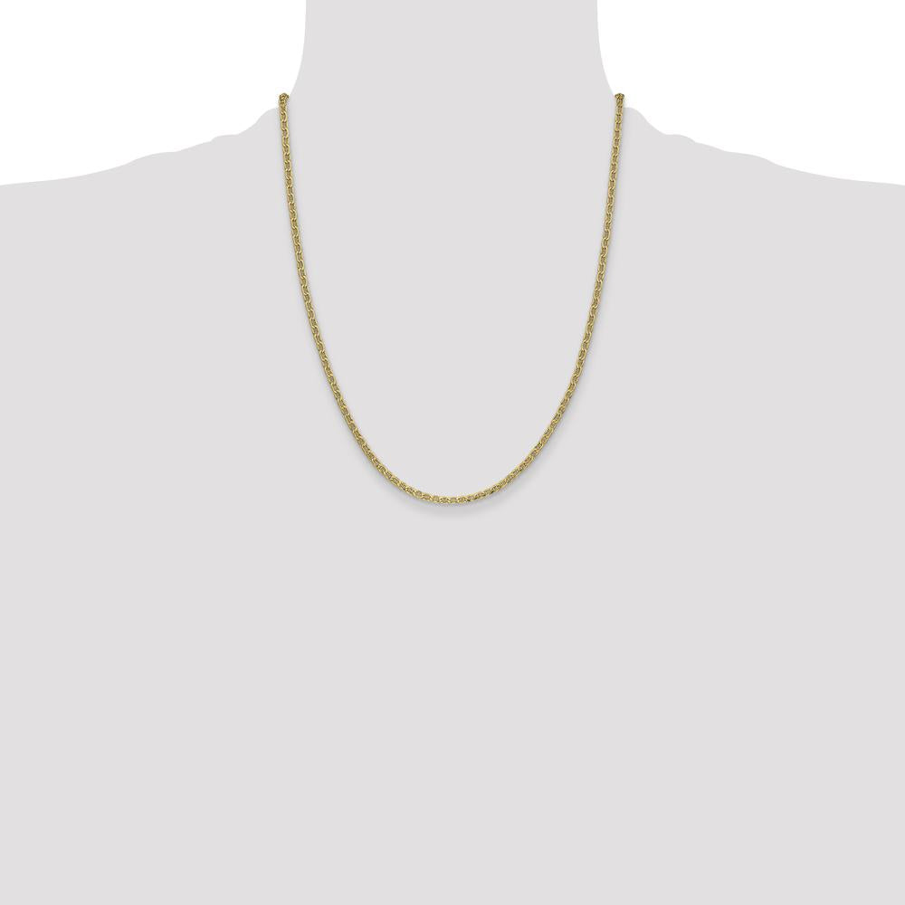 14K Yellow Gold 22" Polished Anchor Chain Necklace - 2.4mm Width by Oro Pregiato