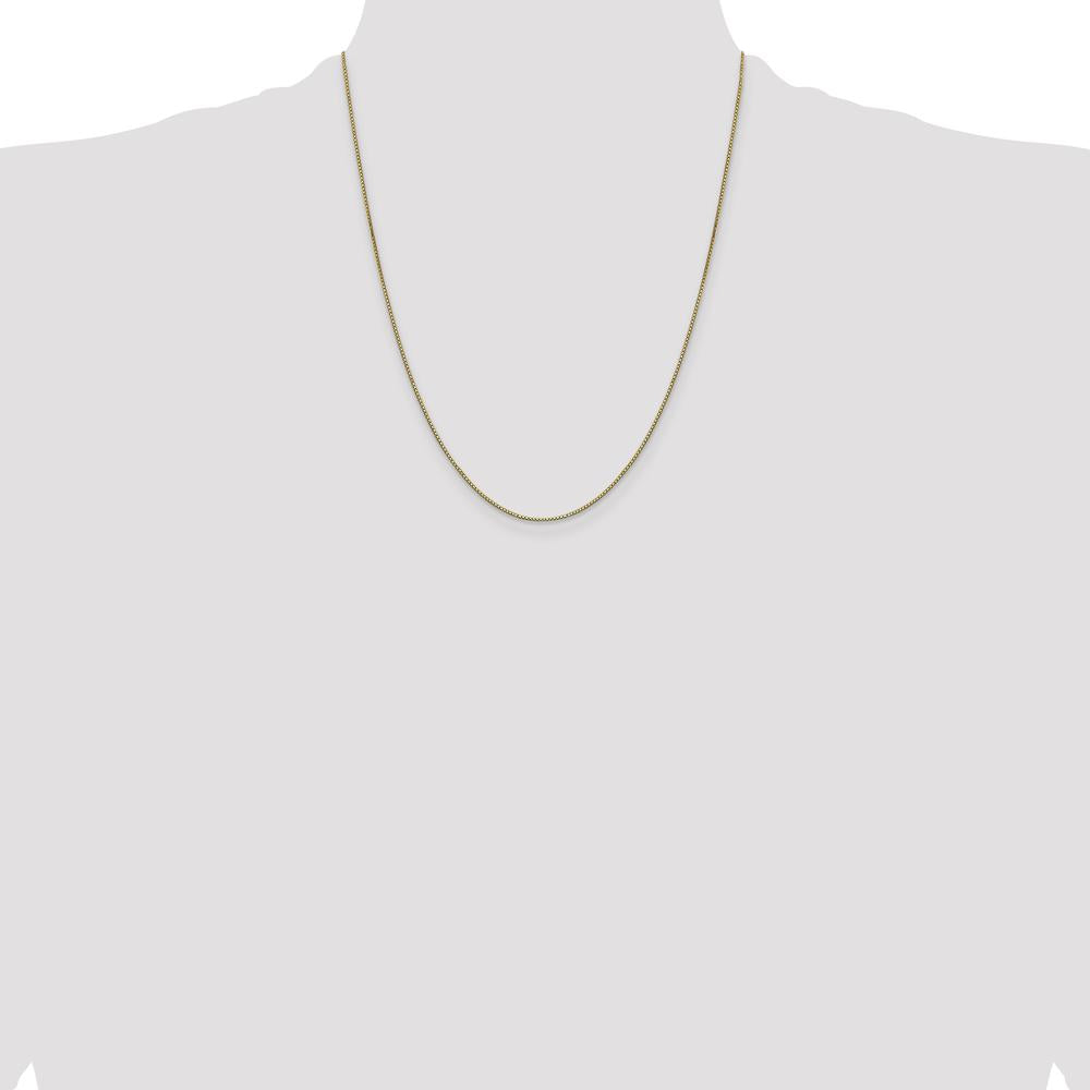 14K Yellow Gold 22" Polished Box Chain Necklace with Lobster Clasp - 0.9mm Width by Oro Pregiato