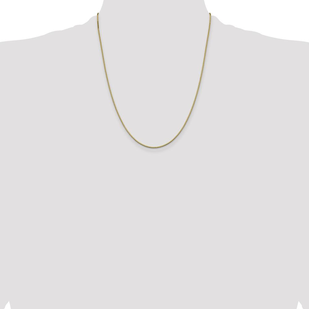 14K Yellow Gold 22" Polished Box Chain with Lobster Clasp - 1.05mm by Oro Pregiato