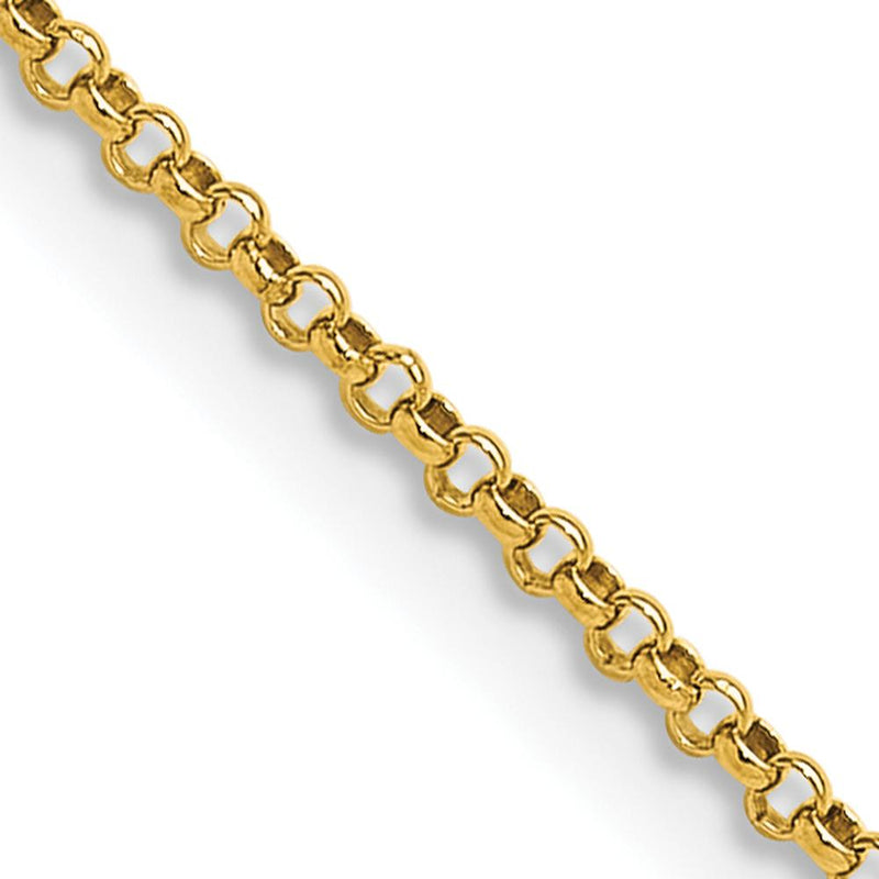14K Yellow Gold 22" Rolo Pendant Chain - 1.55mm Width by Oro Pregiato
