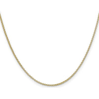 14K Yellow Gold 22" Rolo Pendant Chain - 1.55mm Width by Oro Pregiato