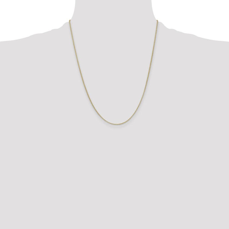 14K Yellow Gold 22" Rolo Pendant Chain - 1.55mm Width by Oro Pregiato