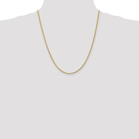 14K Yellow Gold 22" Rope Chain Necklace with Polished Finish - 2.25mm Solid Links and Lobster Clasp