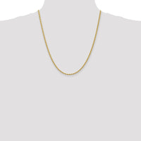 14K Yellow Gold 22" Rope Chain Necklace with Polished Finish and Lobster Clasp - 2.75mm