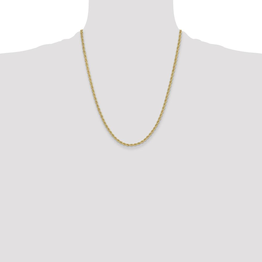 14K Yellow Gold 22" Rope Chain - Polished Finish