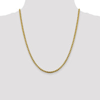 14K Yellow Gold 22" Semi-Solid Box Chain with Lobster Clasp - 3.6mm Width by IBGoodman