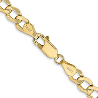 14K Yellow Gold 22" Semi-Solid Curb Chain with Lobster Clasp - 5.25mm Width by Oro Pregiato