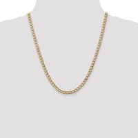 14K Yellow Gold 22" Semi-Solid Curb Chain with Lobster Clasp - 5.25mm Width by Oro Pregiato