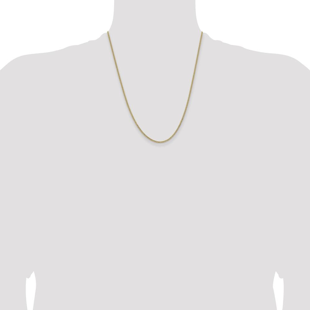 14K Yellow Gold 22" Semi-Solid Curb Chain with Lobster Clasp - Polished Finish by Oro Pregiato