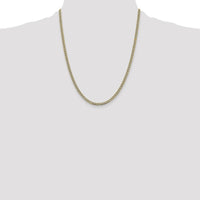 14K Yellow Gold 22" Semi-Solid Curb Chain with Rhodium Pave Detail - 3.4mm Width by Oro Pregiato