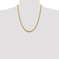 14K Yellow Gold 22" Semi-Solid Rope Chain Necklace with Polished Finish - 4.75mm by Oro Pregiato