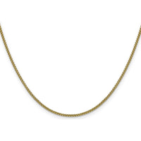 14K Yellow Gold 22" Semi-Solid Round Box Chain Necklace with Lobster Clasp - 1.5mm Width by Oro Pregiato
