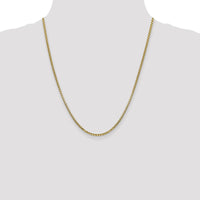 14K Yellow Gold 22" Semi-Solid Round Box Chain with Lobster Clasp - 2.45mm Width by IBGoodman