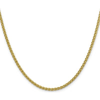 14K Yellow Gold 22" Semi-Solid Wheat Chain Necklace with Lobster Clasp - 2.75mm by Oro Pregiato