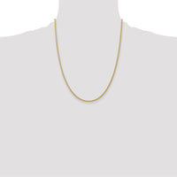 14K Yellow Gold 22" Semi-Solid Wheat Chain Necklace with Lobster Clasp by Oro Pregiato