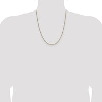 14K Yellow Gold 22" Singapore Chain with Rhodium Accents - 1.4mm Width by Oro Pregiato