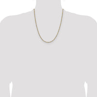 14K Yellow Gold 22" Singapore Chain with Rhodium Accents - 1.9mm Thickness by Oro Pregiato