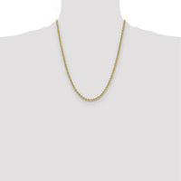 14K Yellow Gold 22" Solid Rope Chain Necklace - 3.8mm