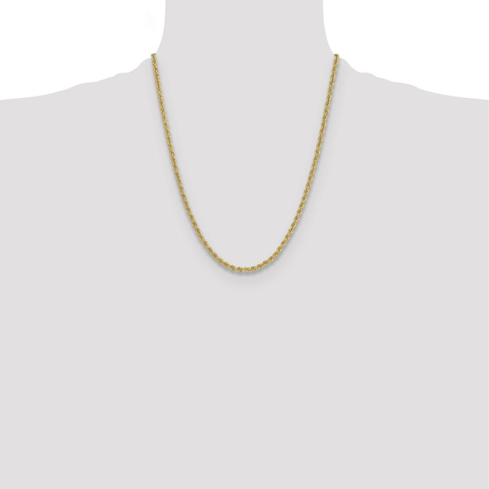 14K Yellow Gold 22" Solid Rope Chain Necklace - 3.8mm