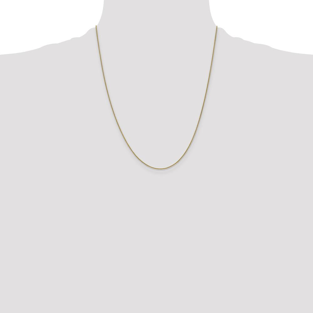 14K Yellow Gold 22" Spiga Chain - 0.85mm Width with Lobster Clasp by Monteluci Fine Jewelry