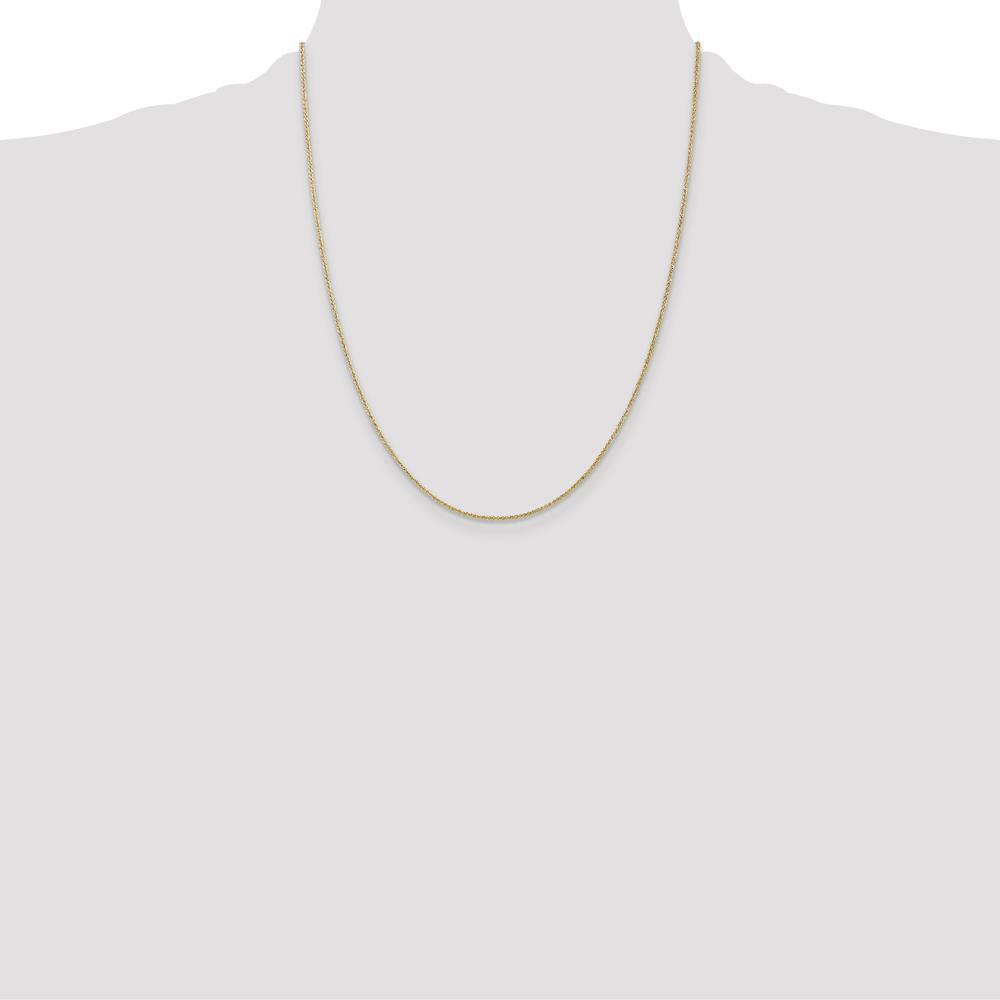 14K Yellow Gold 22" Spiga Chain with Lobster Clasp - Polished Finish, 1.05mm Width by Oro Pregiato