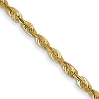 14K Yellow Gold 22" Ultra Diamond-Cut Rope Chain with Lobster Clasp by Oro Pregiato
