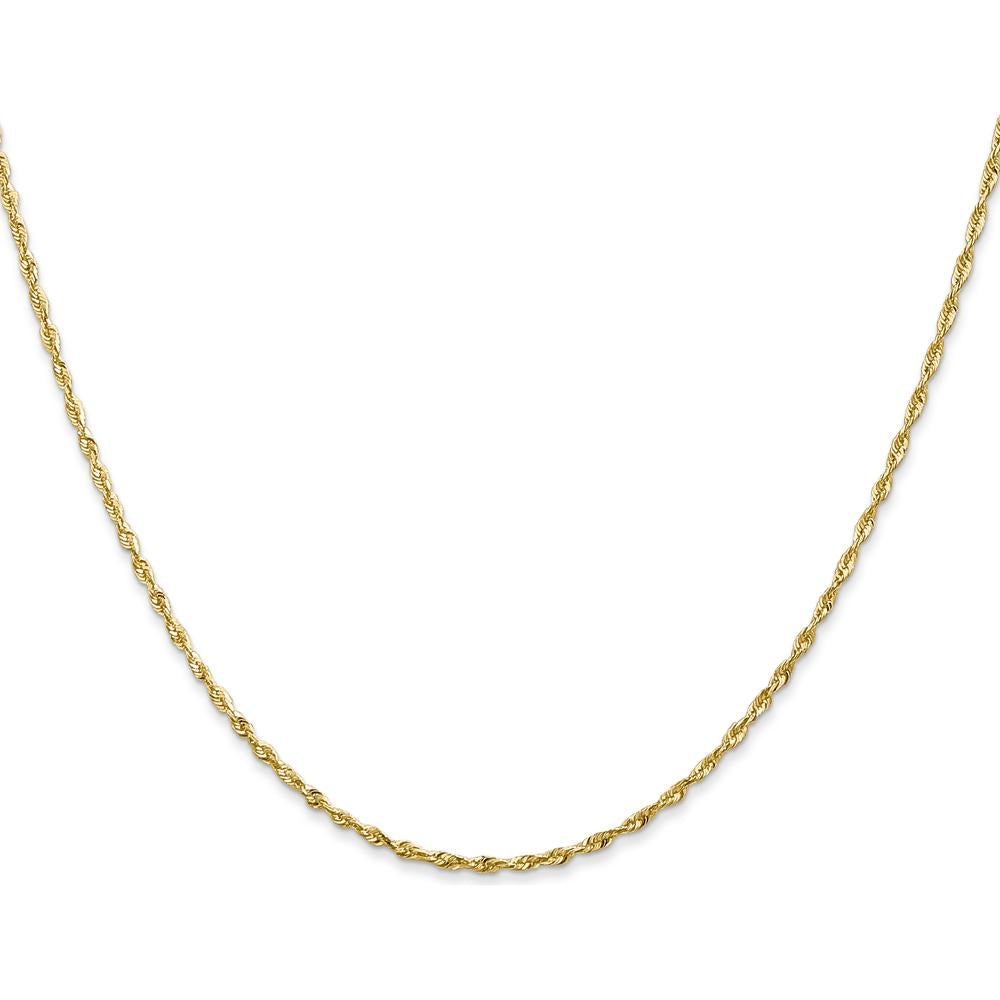 14K Yellow Gold 22" Ultra Diamond-Cut Rope Chain with Lobster Clasp by Oro Pregiato