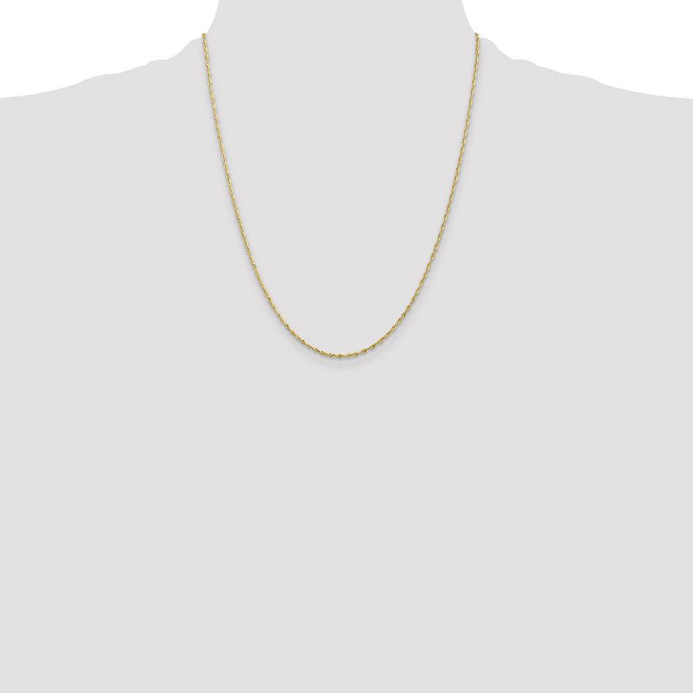 14K Yellow Gold 22" Ultra Diamond-Cut Rope Chain with Lobster Clasp by Oro Pregiato