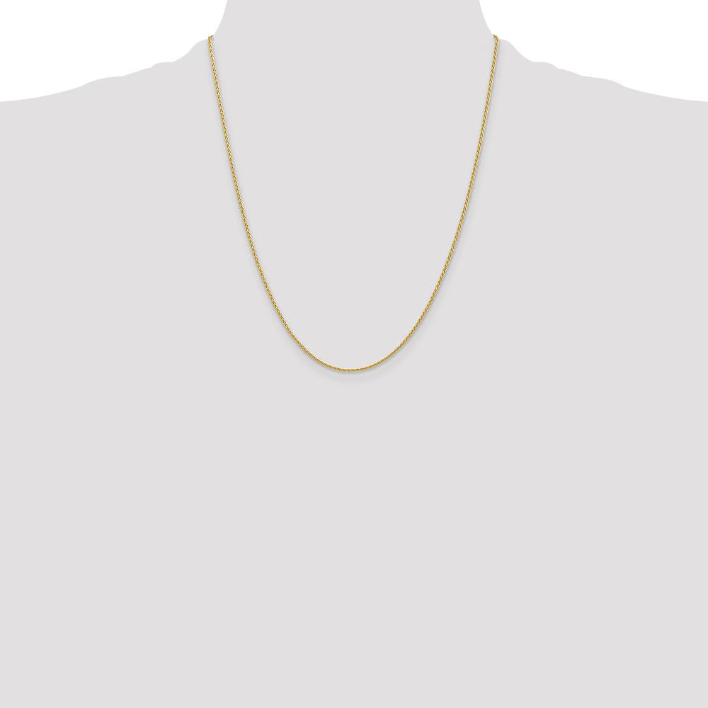 14K Yellow Gold 22" Wheat Chain with Lobster Clasp - 1.5mm Width by Oro Pregiato
