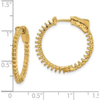 14K Yellow Gold 22mm In/Out Hoop Earrings with Safety Clasp - 1.12 Carat Total Weight by Oro Pregiato