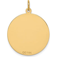 14K Yellow Gold 22mm Medical Alert Pendant with Polished Finish by Oro Pregiato