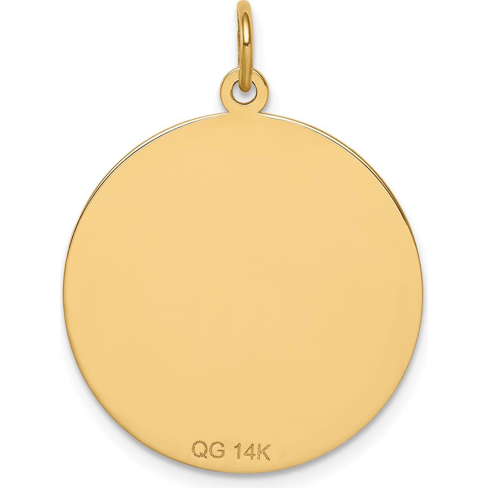 14K Yellow Gold 22mm Medical Alert Pendant with Polished Finish by Oro Pregiato