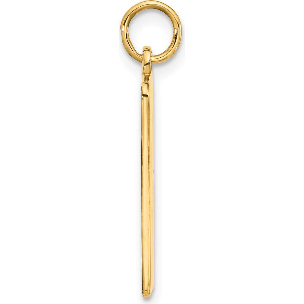 14K Yellow Gold 22x15mm Red Enameled Medical Alert Pendant with Polished Back by Oro Pregiato