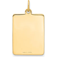 14K Yellow Gold 22x15mm Red Enameled Medical Alert Pendant with Polished Back by Oro Pregiato