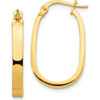 14K Yellow Gold 23.8mm Polished Oval Hoop Earrings by 0
