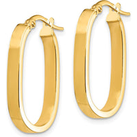 14K Yellow Gold 23.8mm Polished Oval Hoop Earrings by 0