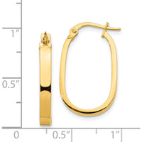 14K Yellow Gold 23.8mm Polished Oval Hoop Earrings by 0